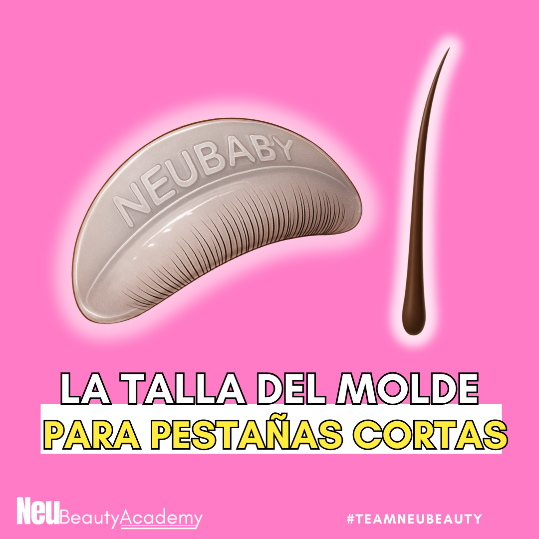 La talla del molde para pestañas cortas