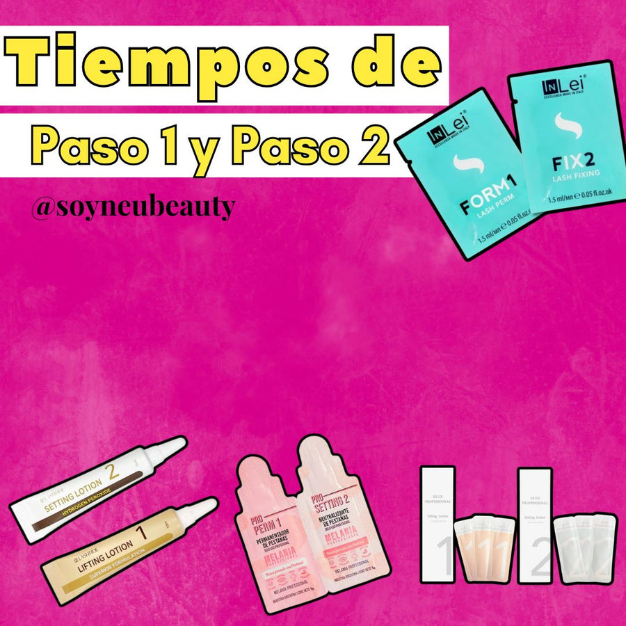Tiempos de Paso 1 y Paso 2 en Lash Lifting